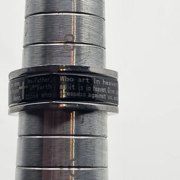 Steeltime Stainless Steel The Lord's Prayer Ring (9) - Picture 7 of 7